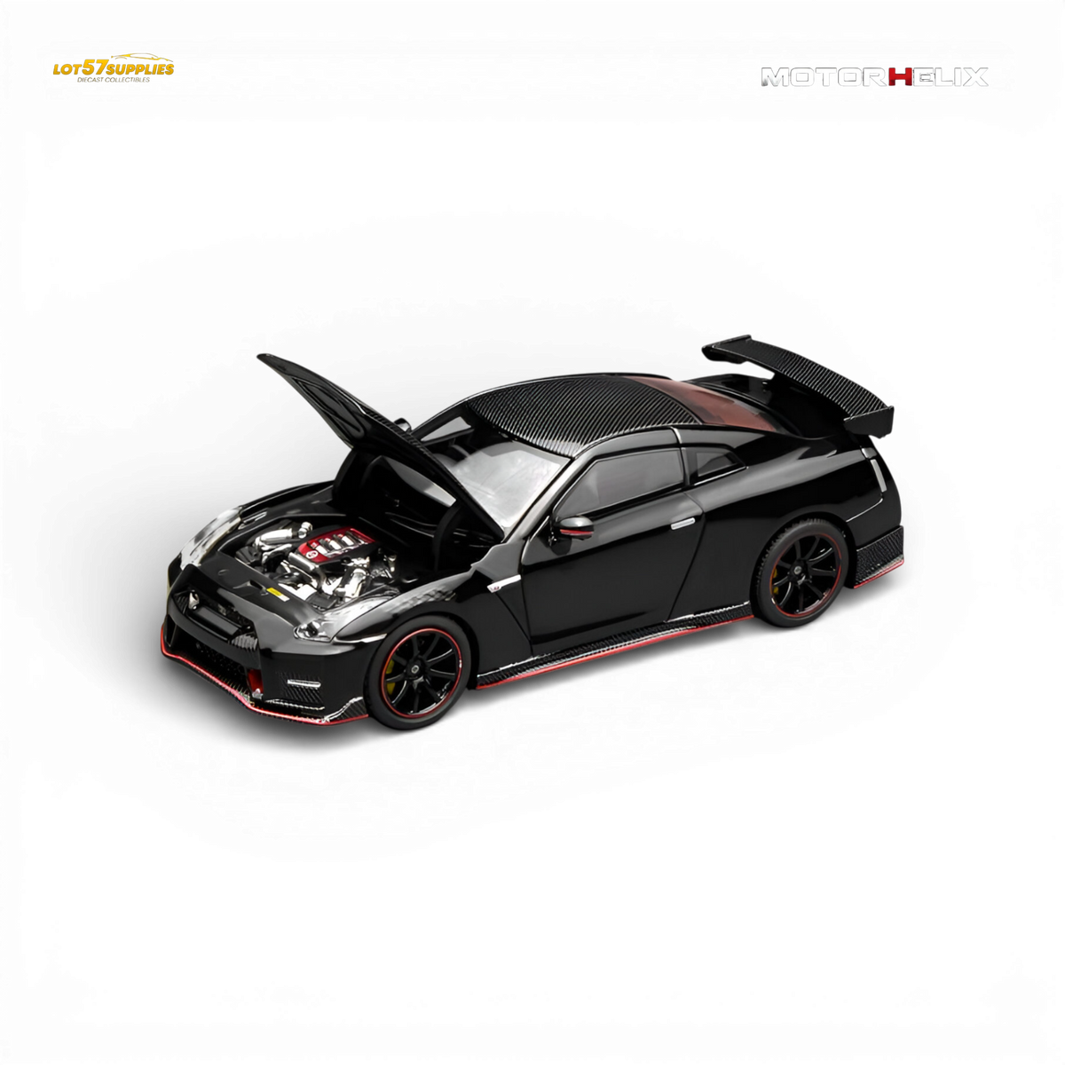 MOTORHELIX Nissan GT-R NISMO R35 2022 - Meteor Black 1:64