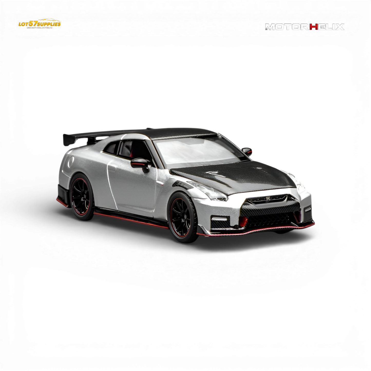 Motorhelix Nissan GT-R NISMO (R35) Special Edition 2022 - Ultimate Metal Silver 1:64