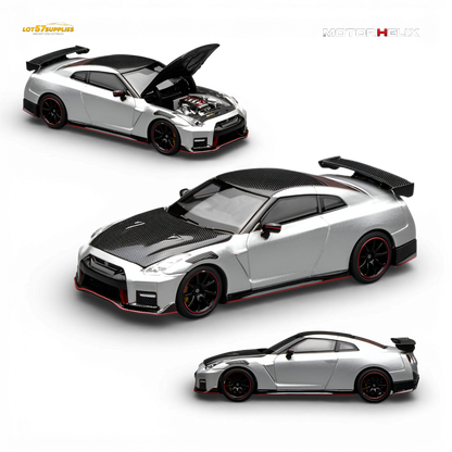 Motorhelix Nissan GT-R NISMO (R35) Special Edition 2022 - Ultimate Metal Silver 1:64