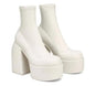 Winter Boots Lady Boots-Women Shoes Zipper Luxury Designer Rubber High Heel Ankle Fashion Rome Solid PU Basic Square Toe