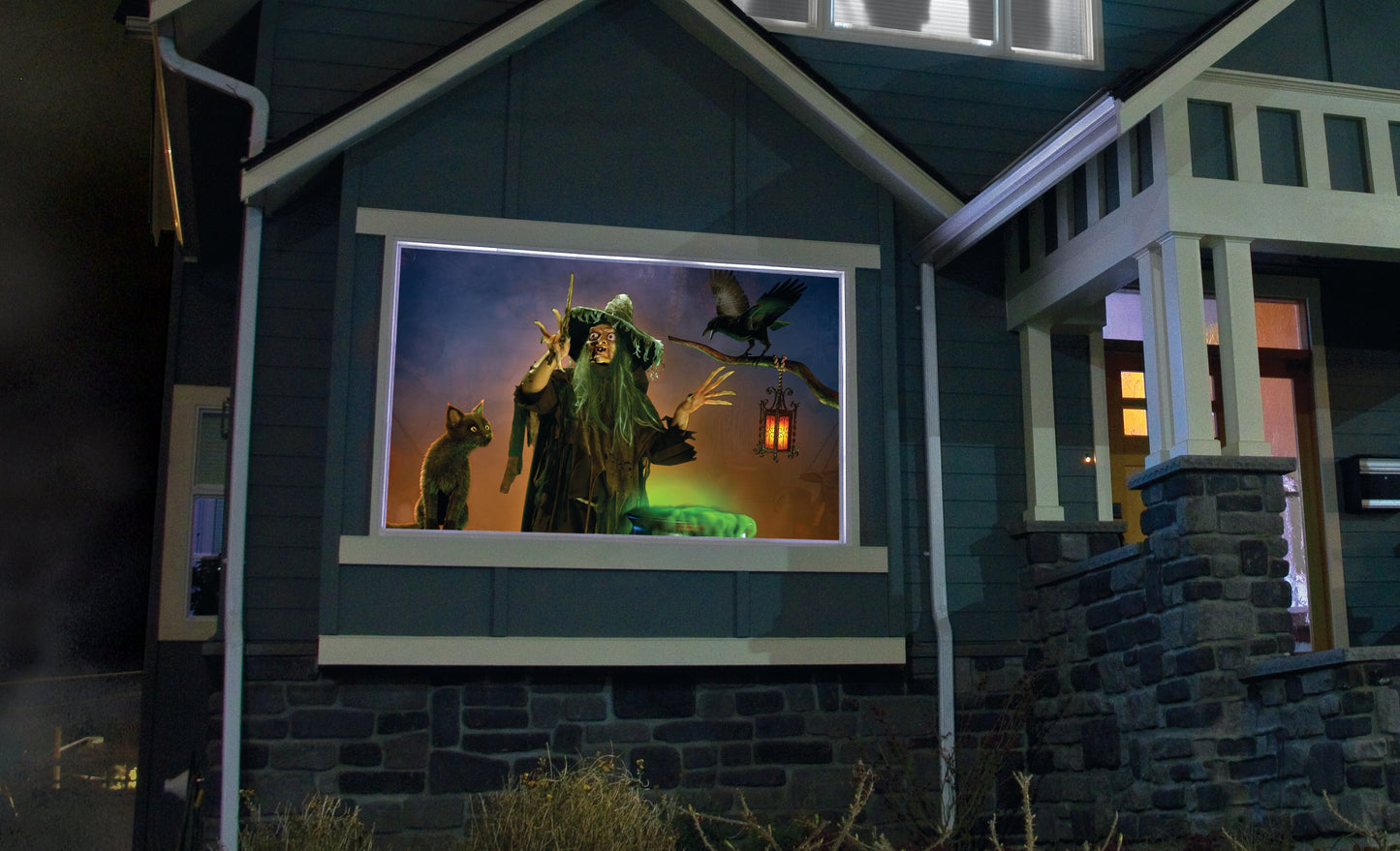 AtmosFX Halloween Digital Decoration USB - Witching Hour + 48" x 72" Projection Screen