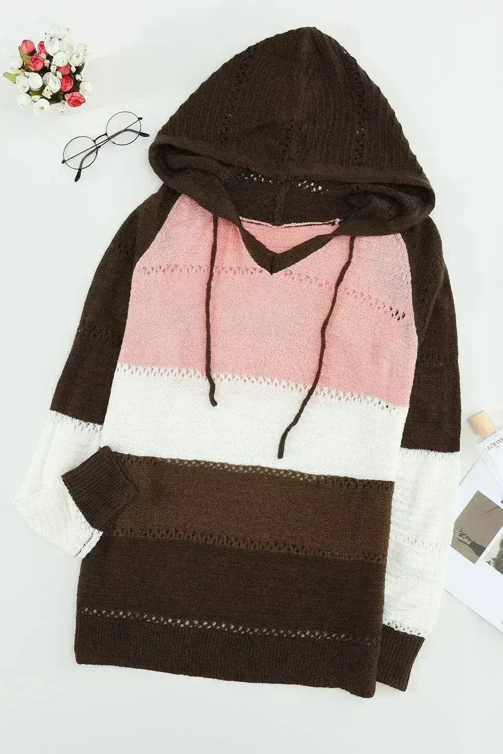 Women's Brown Beach Bonfire Knitted Hoodie