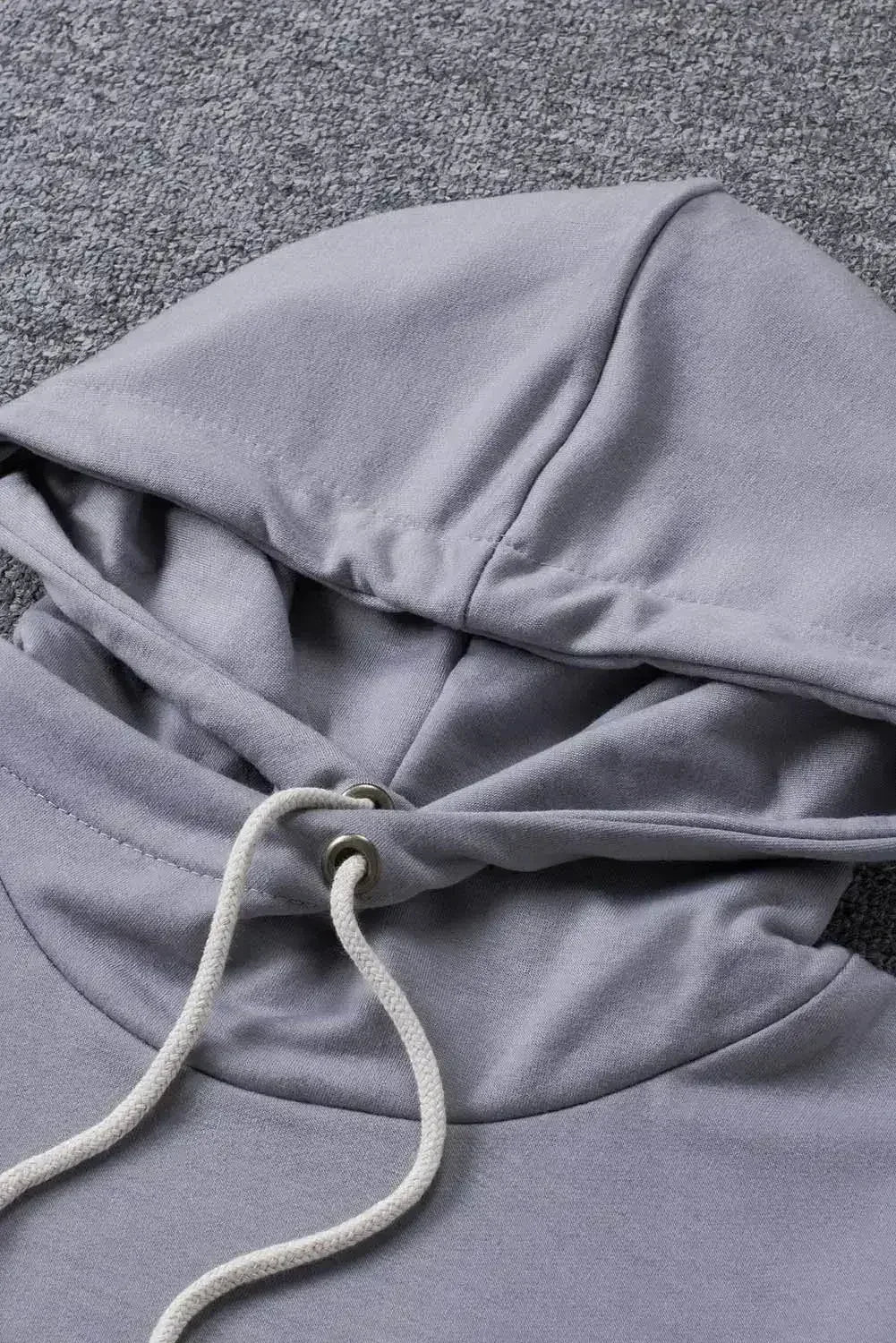 Women's Gray Floral Splicing Cowl Neck Hoodie