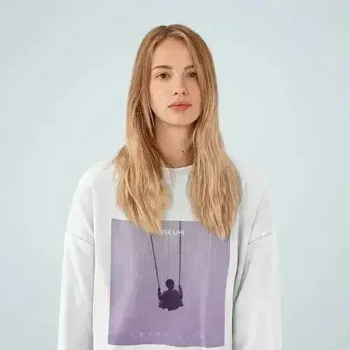Purple Logo Sweatshirt - Soft Loose Fit Women's Top | Femstylo