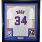 Framed Autographed/Signed Kerry Wood 35x39 Chicago Pinstripe Baseball Jersey PSA/DNA COA