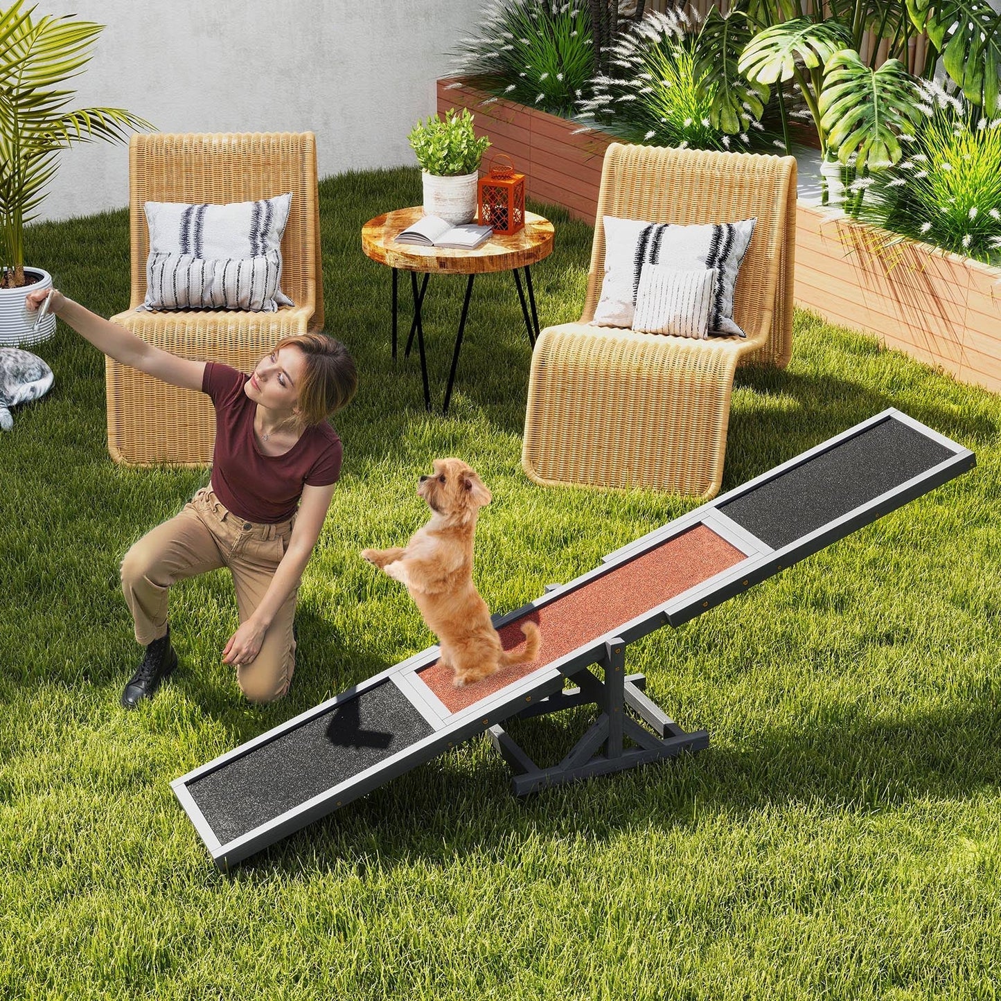 Wooden Dog Agility Seesaw Dog Outdoor Run Game Toy for Obstacle Courses