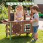Wooden Grocery Store Playset with Wheels for Kids