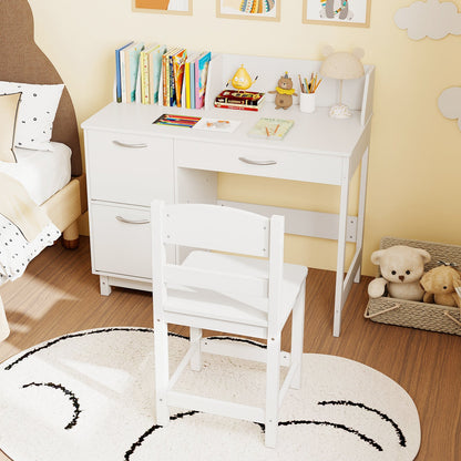 Wooden Kids Study Desk and Chair Set Student Workstation