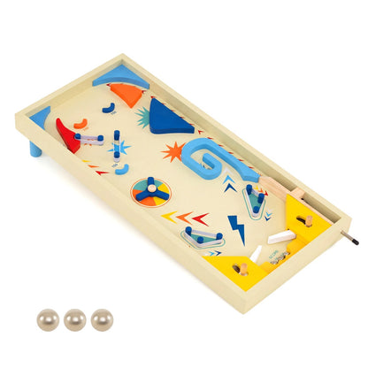 Wooden Pinball Machine with 3 Balls for Kids 8+ and Adults