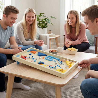 Wooden Pinball Machine with 3 Balls for Kids 8+ and Adults