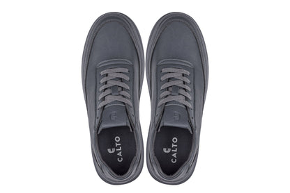 CALTO - X1649 - 2.8 Inches Taller (Iron Grey) - Lightweight Sneakers