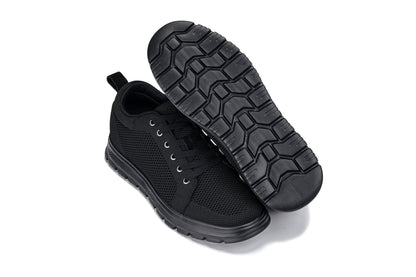 CALTO - X2320 - 2.4 Inches Taller (Black/Black Sole) - Lace Up Casual Sneaker - Lightweight
