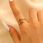 Stainless Steel Zircon Line Ring