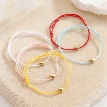 Trendy Heart Braided Adjustable Bracelet