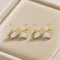 Trendy Copper Zircon Butterfly Ear Cuffs