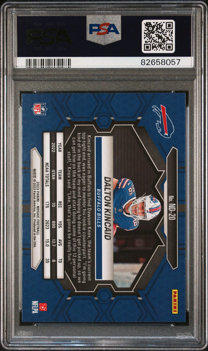 Graded 2023 Panini Mosaic Dalton Kincaid #ND20 Rookie RC Football Card PSA 10 Gem Mint