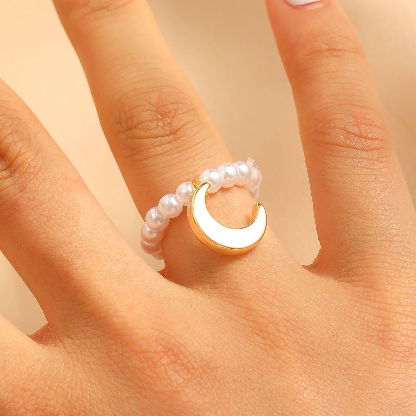 Light Luxury Baroque Pearl Ring with Charms