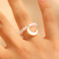 Light Luxury Baroque Pearl Ring with Charms