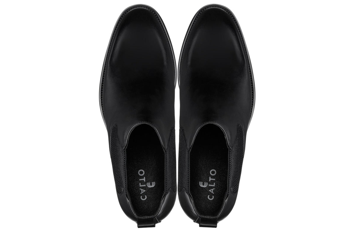 CALTO - Y72230 - 2.8 Inches Taller (Black) - Chelsea Boots