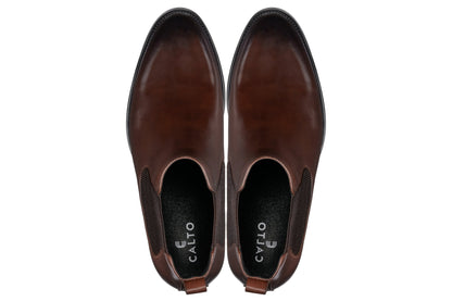 CALTO - Y72231 - 2.8 Inches Taller (Coffee Brown) - Chelsea Boots