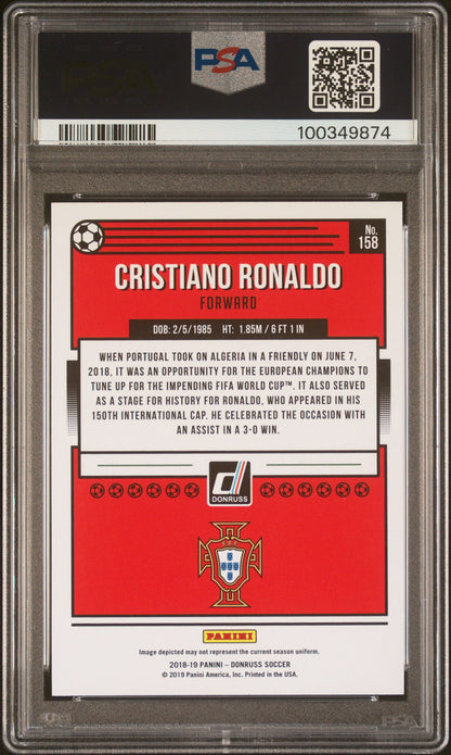 Graded 2018 Panini Donruss Cristiano Ronaldo #156 Press Proof Red Soccer Card PSA 10 Gem Mint