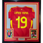 Framed Autographed/Signed Lamine Yamal 35x39 Spain Red World Cup Soccer Jersey Beckett BAS COA