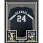 Framed Autographed/Signed Yasmani Grandal 35x39 Chicago Black Baseball Jersey Beckett BAS COA