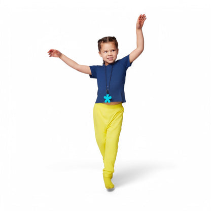 The Everday Sensory Friendly Navy Tee w Chewy Necklace- *actual chewy necklace design may vary, but color will match tee*