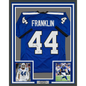 Framed Autographed/Signed Zaire Franklin 35x39 Indianapolis 2025 Style Blue Football Jersey Beckett BAS COA