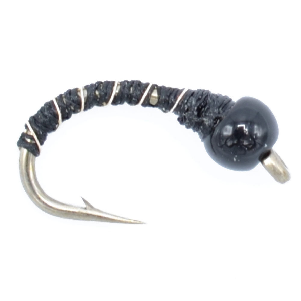 Black Zebra Midge - 1 Dozen - Size 22 - Tailwater and Lake Fishing Flies