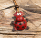 Cartoon Cow Leather Keychain