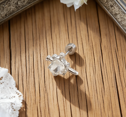 Light Luxury Copper Zircon Cross Earrings