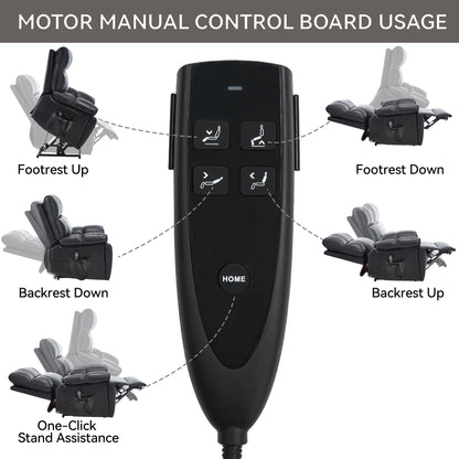 Black Leatheraire Heat Massage Recliner