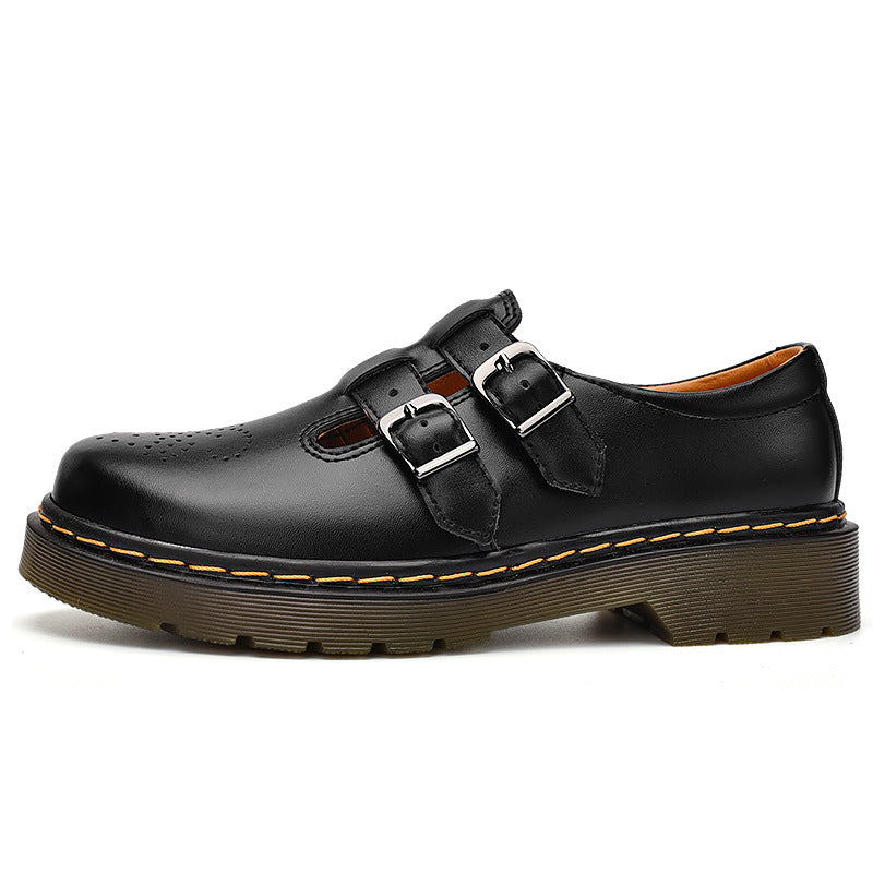Women's British-style Square-button Retro Casual Loafie Shoes