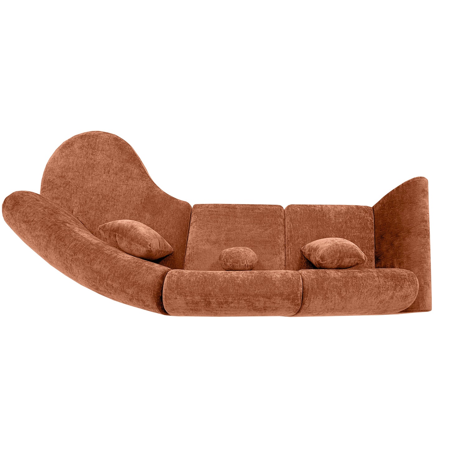 140" Modern Curved Sectional Sofa with Chaise Lounge