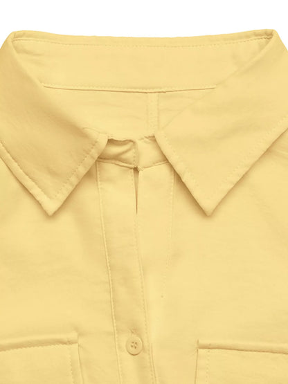 Button Front Sleeveless Blouse