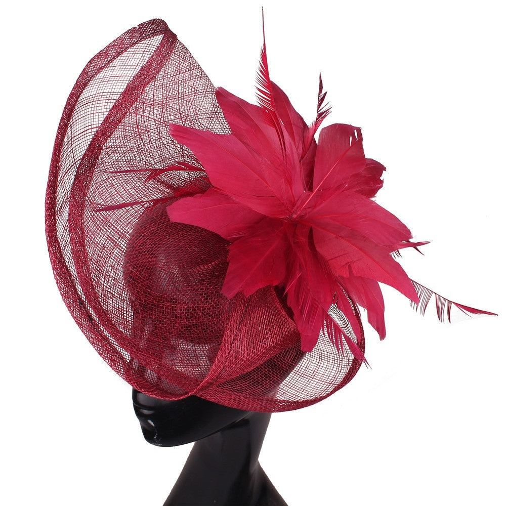 Fan-shaped Handcrafted Linen Headpiece