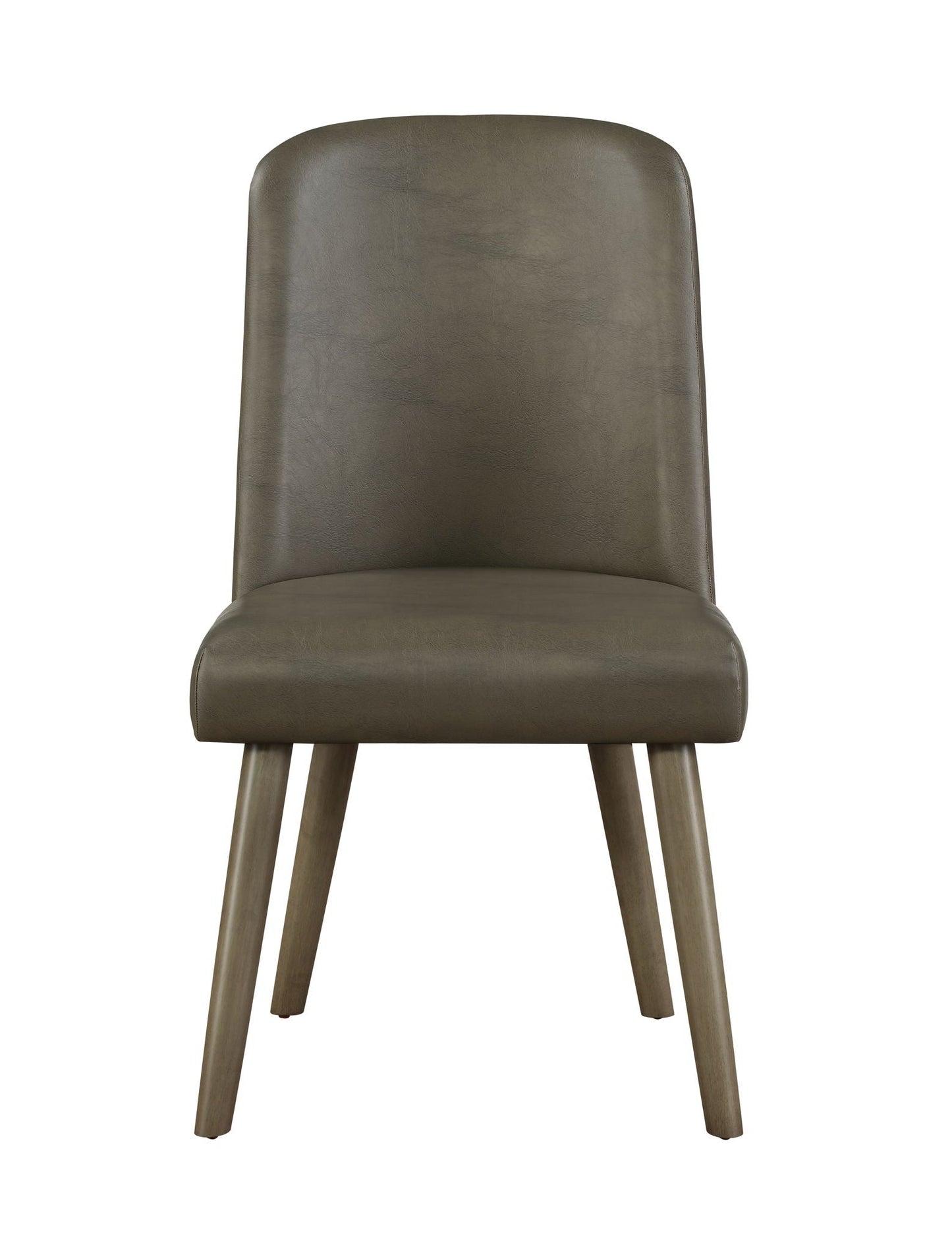 Waylon Synthetic Leather Side Chair (Set of 2) - Gray / Oak