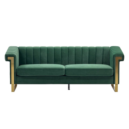 FX-P81B-RG 834-14 Velvet Sofa with Gold Accents