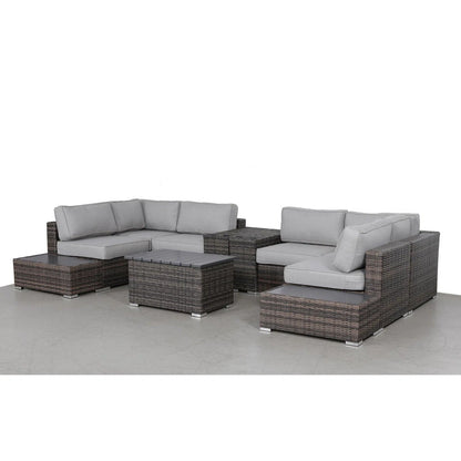 Wicker Sectional Seating Group With Cushions