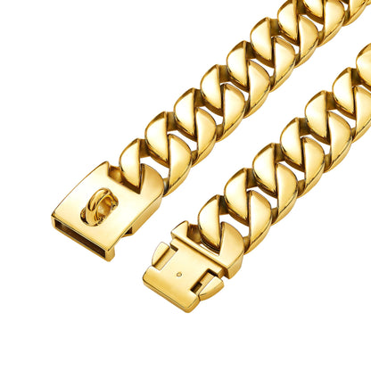 32mm-thick Stainless Steel Pet Dog Necklace Collar
