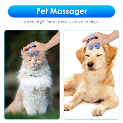 Electric Scalp Massager Rechargeable Head Mssager IPX7 Waterproof Dog Cat Massager with Red Light 3 Modes 3 Types of Massage Claws for Men Women Elder