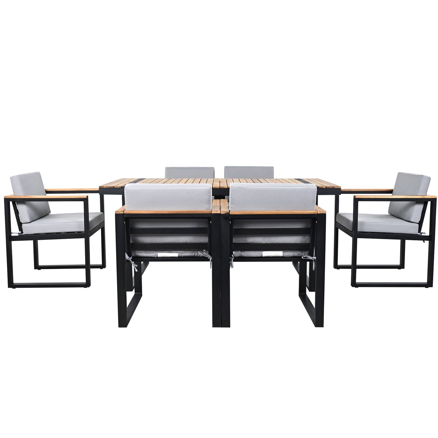 7 Pieces Outdoor Dining Set Patio Dining Table And Chair Set With And Removable Cushions For Patio