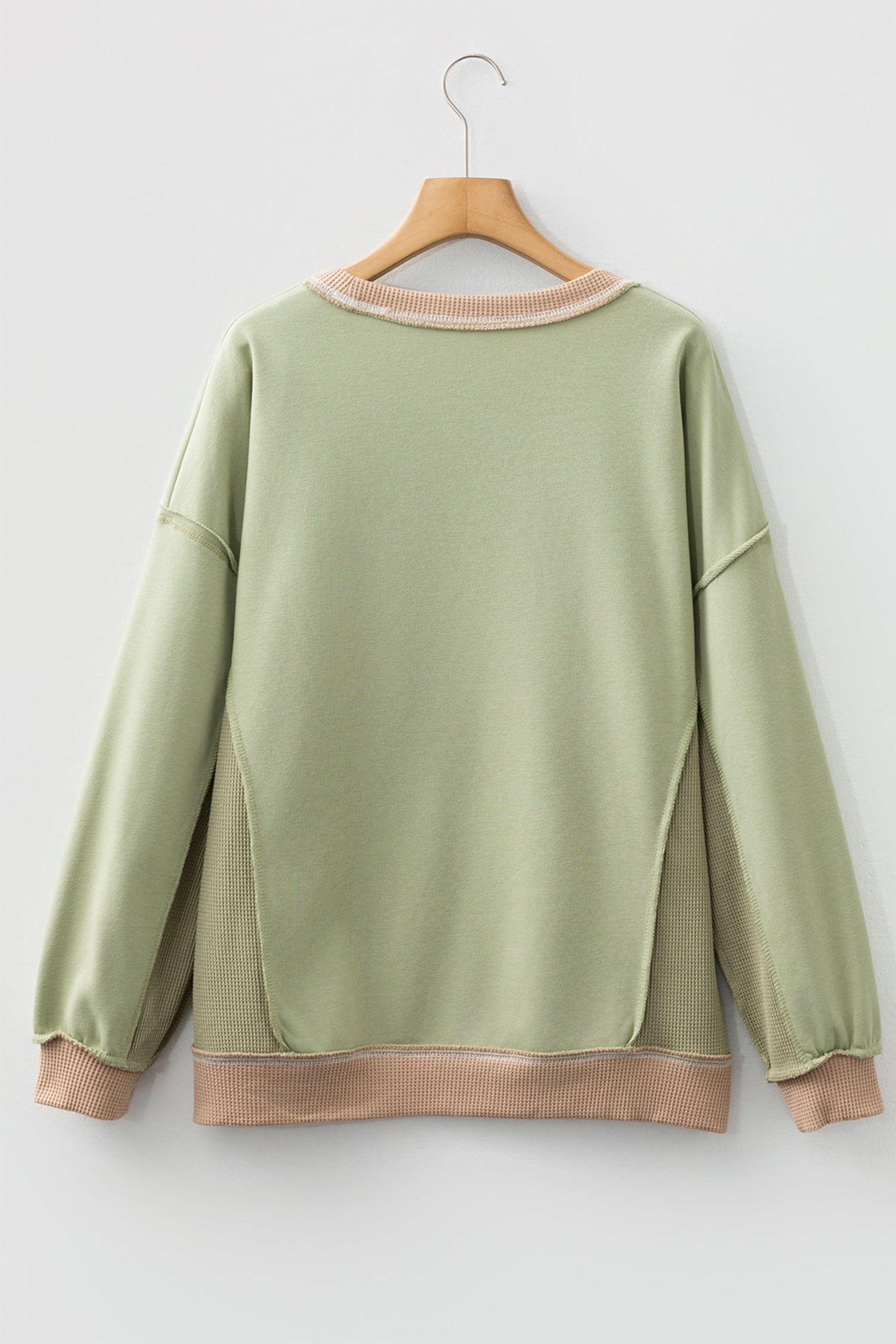 Maelynn Waffle Patchwork Oversize Sweatshirt