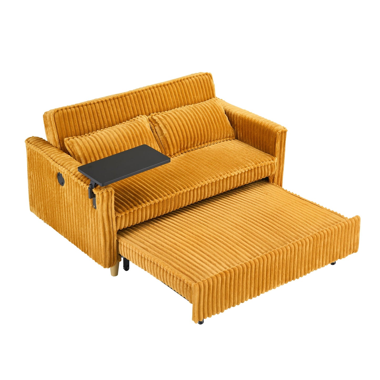Pull Out Sofa With Movable Tabletop And USB Ports