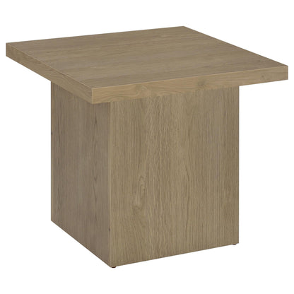 Devar 3-piece Square Cocktail Coffee End Table Set Latte