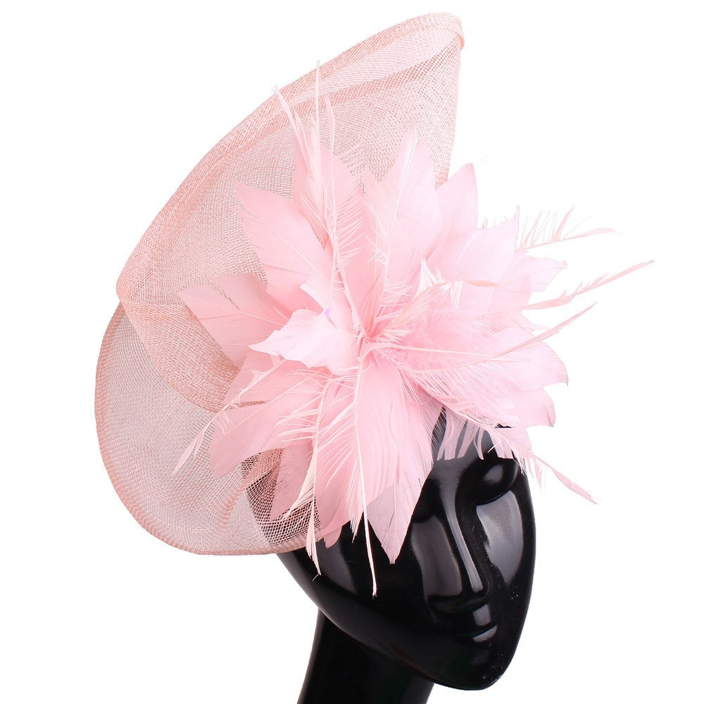 Fan-shaped Handcrafted Linen Headpiece