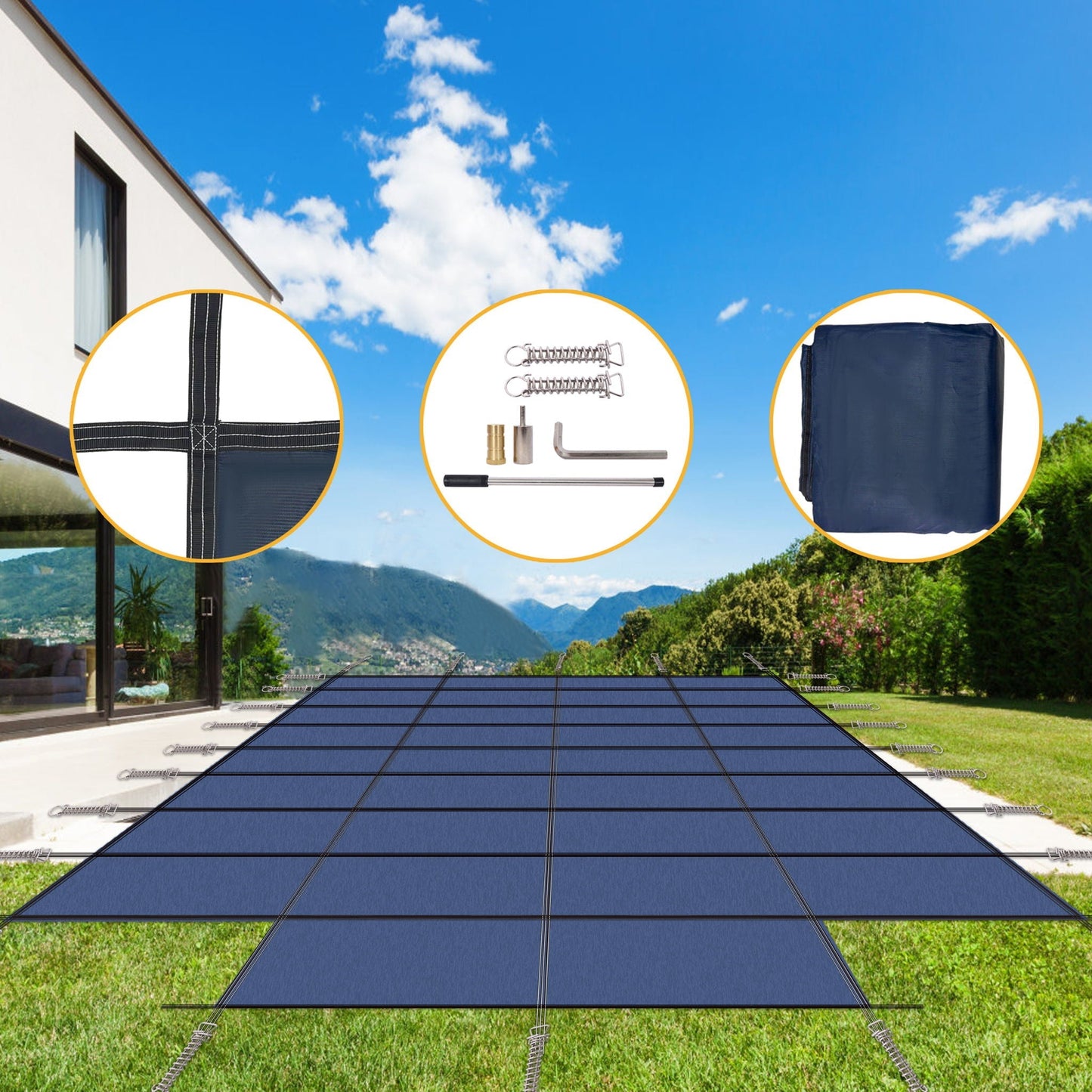 20 x 40 Ft High Strength Pool Safety Cover for Rectangular Inground Pools