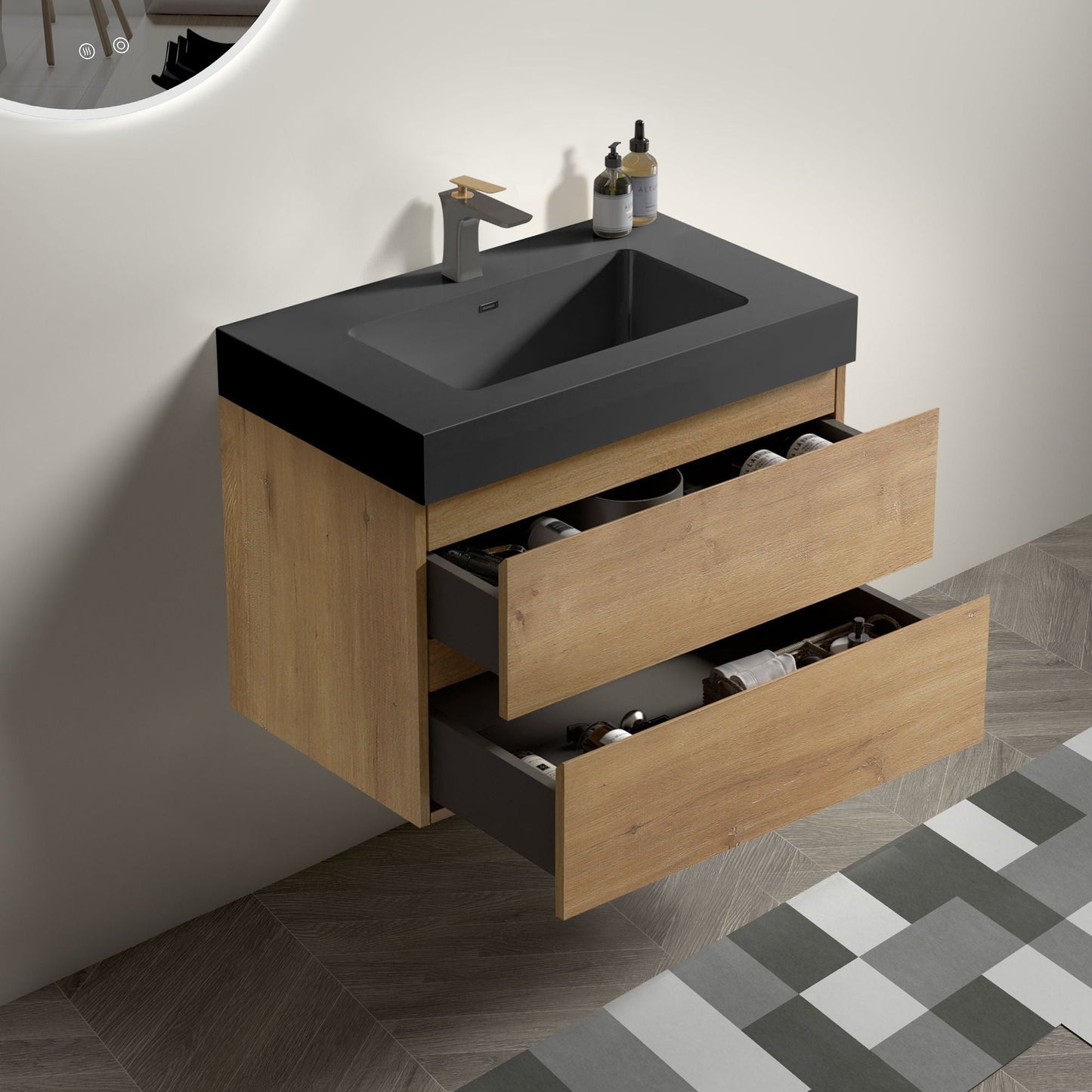Alice Natural Oak Bathroom Vanity With Sink