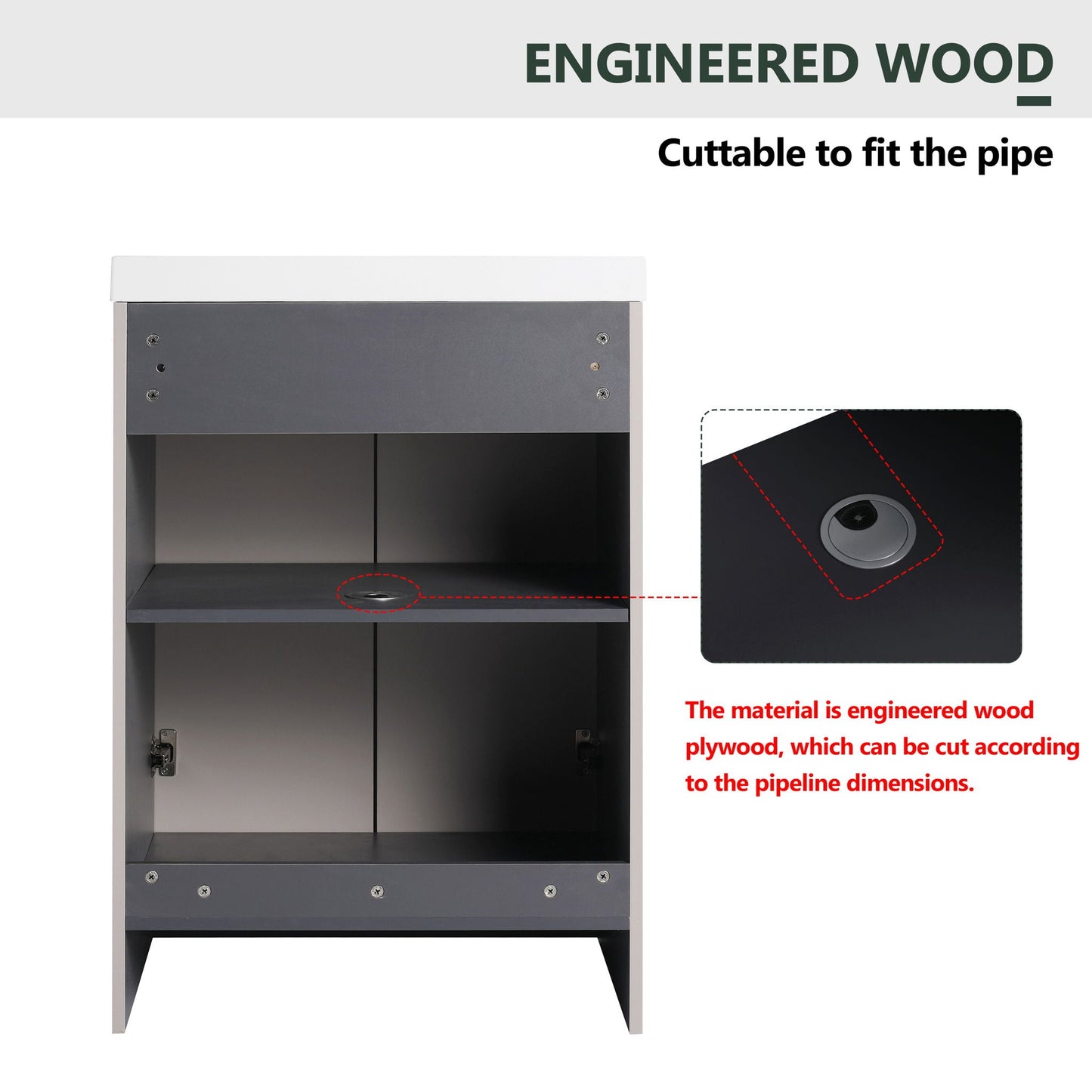 Modern Freestanding Bathroom Vanity With Soft Close Cabinet Doors